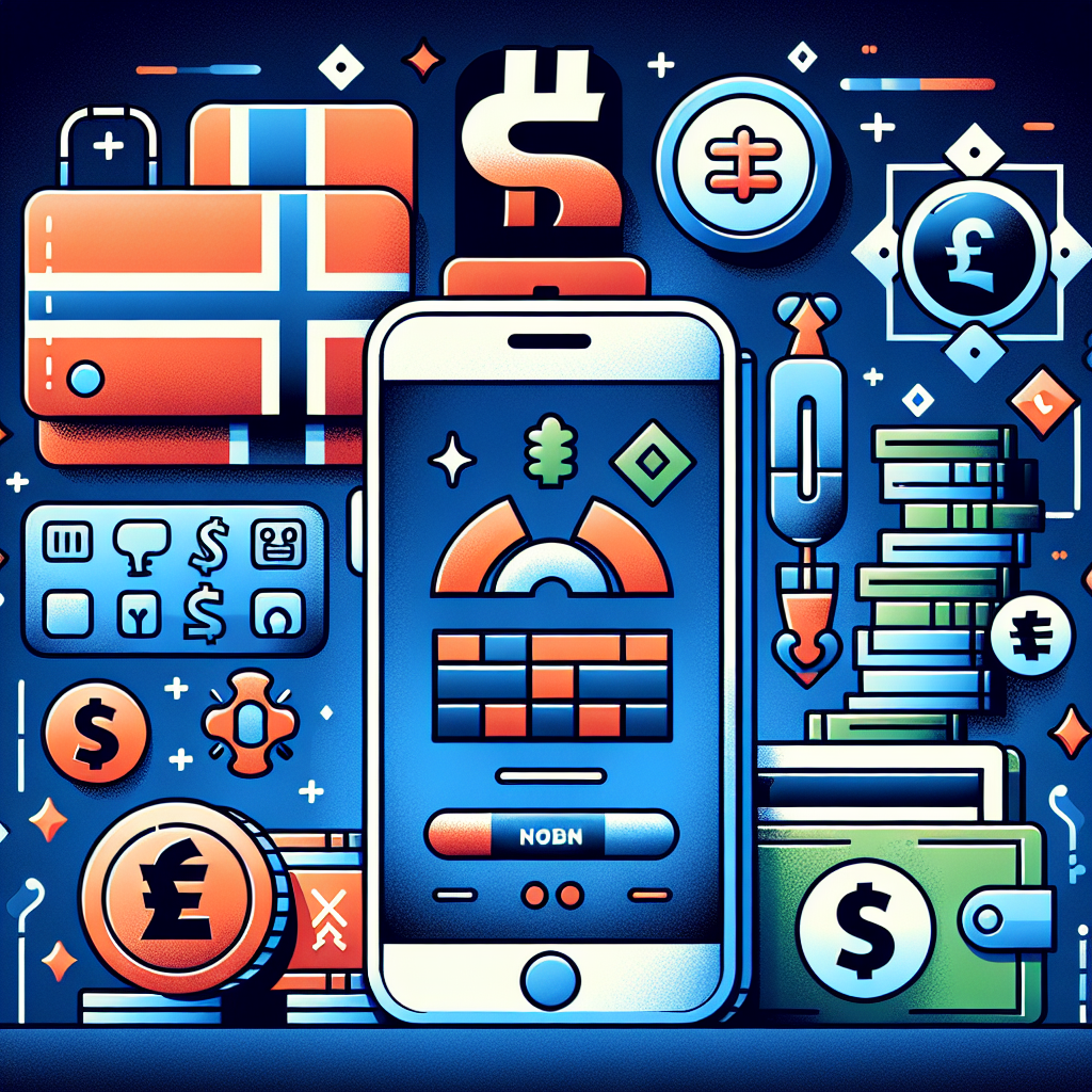 Illustrasjon av digitale betalingsmetoder for nettcasino: norske kroner, mobiltelefon med Vipps-ikon, e-lommebok, krypteringselementer og casino-symboler i moderne, profesjonell stil